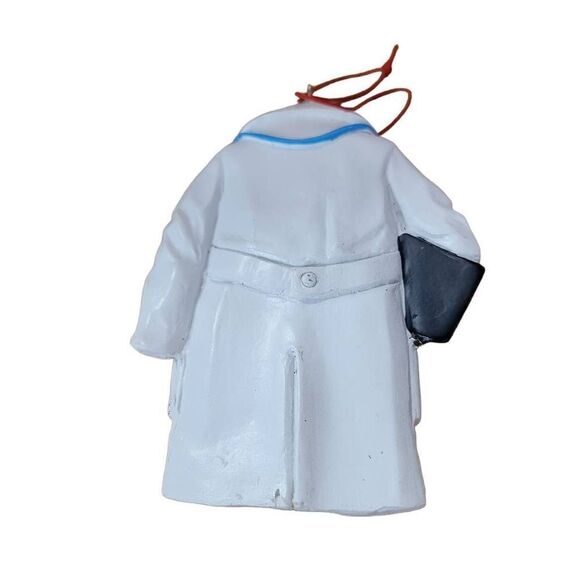 Giftcraft Christmas Ornament Doc Doctor White Lab Coat Stethescope Resin - Picture 2 of 2